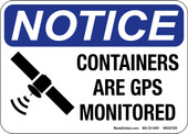 5 x 7" Notice Containers are GPS Monitored Sticker Decal