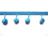 12mm Ball Pom Pom Fringe, Colour 2 Bright Blue