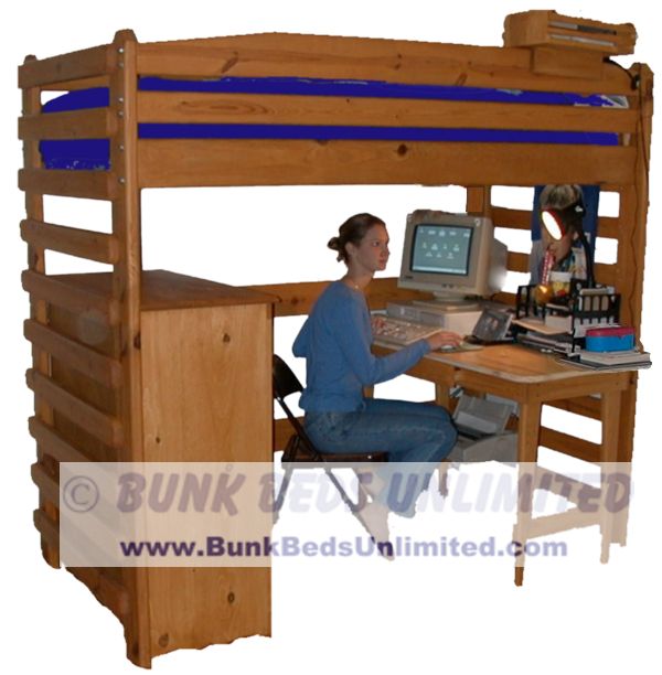 twin loft bed with desk and dresser