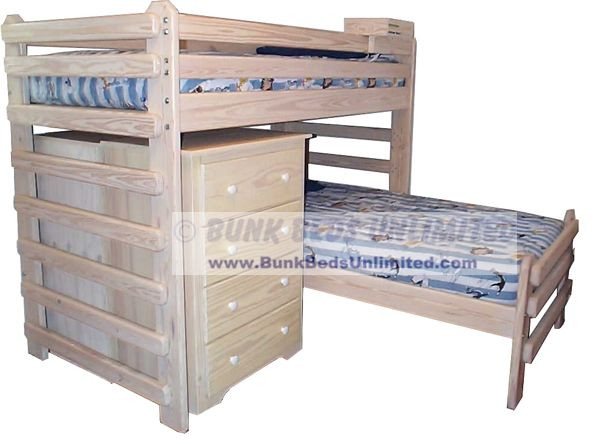 twin over l shaped bunk bed