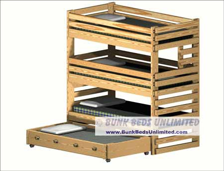 triple bunk bed with trundle