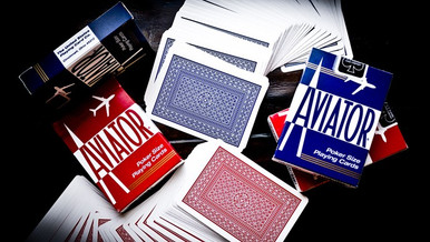 Aviator Playing Cards. Available in Blue and Red. Sizes: Poker and Jumbo