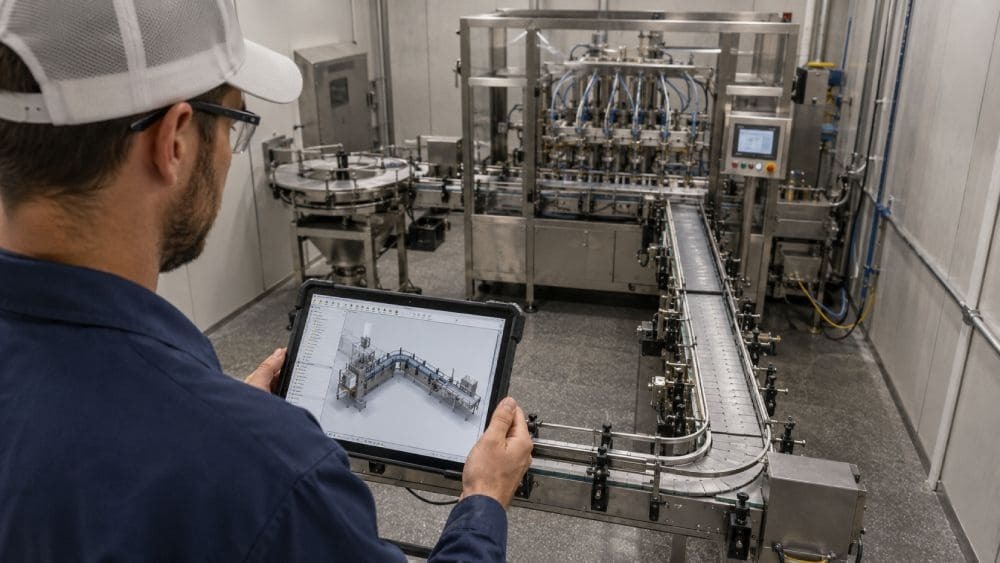 custom filling machine cad design plant layout