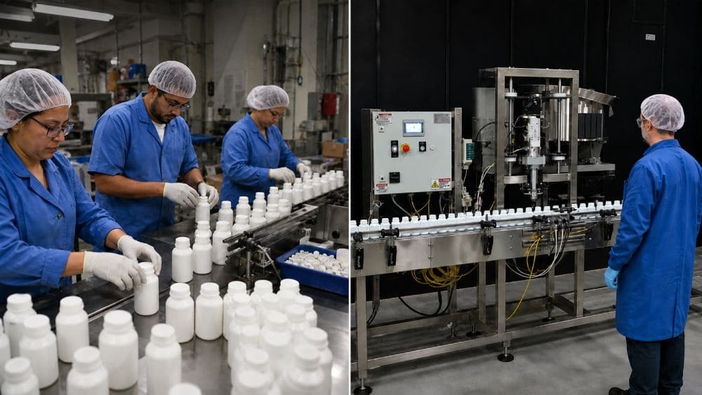 Manual vs automated liquid filling labor cost savings