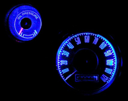Model MP-6768-LED-GA-BLU-UB -- NEW -- Ultra Bright! LED lamps for your gauges. Our absolute best! Finally see your gauges at night with cool running lifetime LEDs 5-6X brighter than the old incandescent lamps!