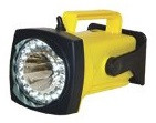 Rechargeable Spot/Flood LED Hand-Held Flashlight-Yellow-Charger-AC 