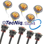 10 Pack S34  5 RED & 5 Amber Mini Side Marker Bullet Lights by TecNiq