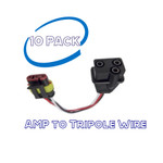 T99-0050-10 pk Special TriPole  AMP Adaptor wires 18gauge STT lights