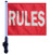 SSP Flags RULES 11"x15" Flag with Pole and EZ On Extended Straps Bracket
