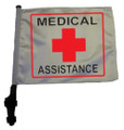 SSP Flags MEDICAL ASSISTANCE 11"x15" Flag with Pole and EZ On Extended Straps Bracket
