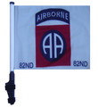 SSP Flags 82nd AIRBORNE 11"x15" Flag with Pole and EZ On Extended Straps Bracket
