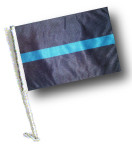Thin Blue Line Flag - THIN BLUE LINE Car Flag with Pole 