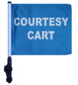 SSP Flags Courtesy Cart 11"x15" Flag with Pole and EZ On Extended Straps Bracket
