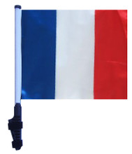 SSP Flags France 11"x15" Flag with Pole and EZ On Extended Straps Bracket
