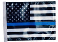 Thin Blue Line USA Black and White Flag - Approx. Size 11in.x15in.