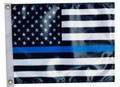 Thin Blue Line USA Black and White Flag - Approx. Size 11in.x15in.
