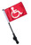 RED HANDICAP Small 6x9 Golf Cart Flag with SSP Flag EZ Pole SSP Flags