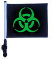 SSP Flags BIOHAZARD GREEN Golf Cart Flag with SSP Flags Bracket and Pole