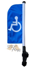 SSP Flags HANDICAP WING Golf Cart Flag with SSP Flags Bracket and Pole