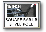 16 in. SQUARE BAR LUGGAGE RACK FLAG POLE 
Motorcycle Flag Pole