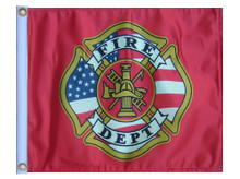 FIRE DEPT 11in X 15in Flag with GROMMETS 