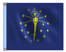 STATE of INDIANA 11in X15in Flag with GROMMETS