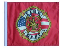 SSP Flags FIRE DEPARTMENT Motorcycle Flag with Sissybar Pole or Trunk Pole