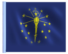 SSP Flags State of Indiana Motorcycle Flag with Sissybar Pole or Trunk Pole