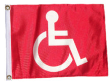 RED HANDICAP 11in X 15in Flag with GROMMETS 
