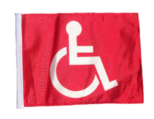 RED HANDICAP 11in x15 Replacement Flag for Motorcycle, Golf Cart and Car flag poles