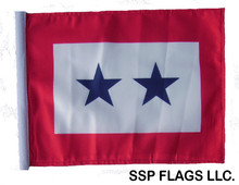  SSP Flags Two Blue Star Motorcycle Flag with Sissybar Pole or Trunk Pole
