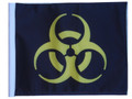 BIOHAZARD YELLOW Motorcycle Flag with Sissy or Trunk Style Pole SSP Flags