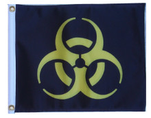 BIOHAZARD YELLOW 11in X 15in Flag with GROMMETS