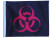 BIOHAZARD RED Motorcycle Flag with Sissy or Trunk Style Pole SSP Flags