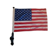 SSP Flags USA, United States, American, 11"x15" Flag with Pole and EZ On Extended Straps Bracket
