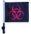 SSP Flags BIOHAZARD RED 11"x15" Flag with Pole and EZ On Extended Straps Bracket
