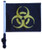 SSP Flags BIOHAZARD YELLOW 11"x15" Flag with Pole and EZ On Extended Straps Bracket

