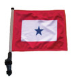 SSP Flags BLUE STAR 11"x15" Flag with Pole and EZ On Extended Straps Bracket
