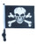 SSP Flags PIRATE SKULL & CROSS BONES 11"x15" Flag with Pole and EZ On Extended Straps Bracket
