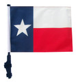 SSP Flags STATE of TEXAS 11"x15" Flag with Pole and EZ On Extended Straps Bracket
