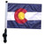 SSP Flags STATE of COLORADO 11"x15" Flag with Pole and EZ On Extended Straps Bracket
