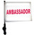 SSP Flags AMBASSADOR 11"x15" Flag with Pole and EZ On Extended Straps Bracket

