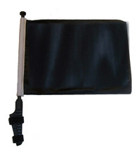SSP Flags BLACK 11"x15" Flag with Pole and EZ On Extended Straps Bracket
