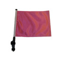 SSP Flags PINK 11"x15" Flag with Pole and EZ On Extended Straps Bracket
