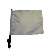 SSP Flags WHITE 11"x15" Flag with Pole and EZ On Extended Straps Bracket
