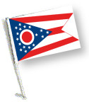STATE of OHIO Car Flag with Pole