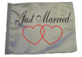 JUST MARRIED 11in x15 Replacement Flag for Motorcycle, Golf Cart and Car flag poles