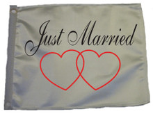 JUST MARRIED 11in X 15in Flag with GROMMETS 