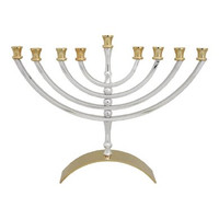 Silver and Gold Plated Menorah 6.5" High M-K1-M