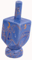 Ceramic Karshi Dreidel + Stand  - Jerusalem Blue (DR-5946)